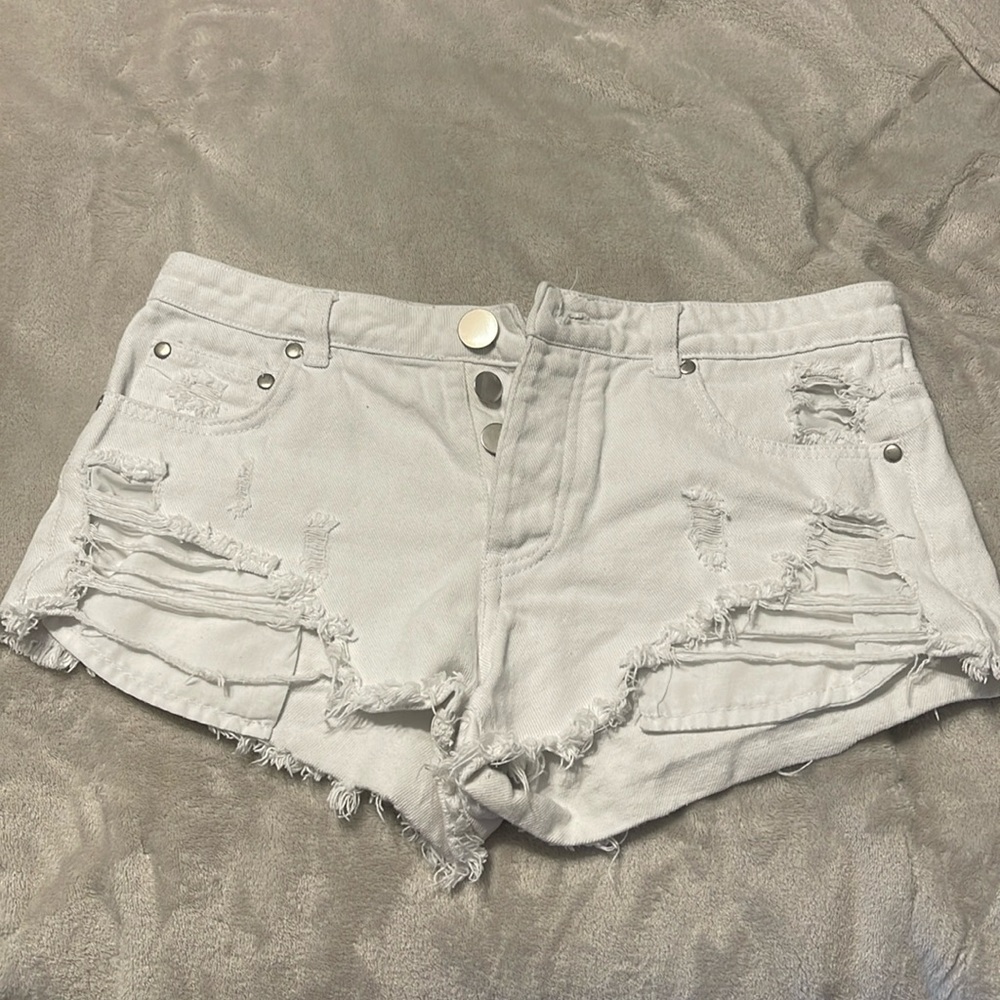 Gently Worn White Denim Shorts